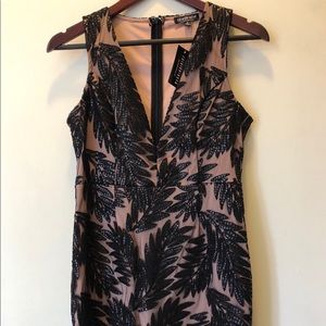 Black/Cream Bedazzled & Lace Dress